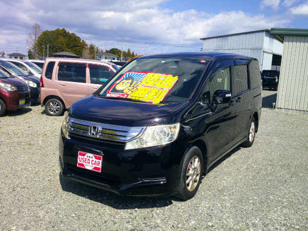 ステップワゴン G 新品タイヤ＆新品バッテリー付 保証１年 車検２年 修復履歴無し ＥＴＣ ナビ タイミングチェーン 福島県内＆宮城県内陸送無料のサムネイル