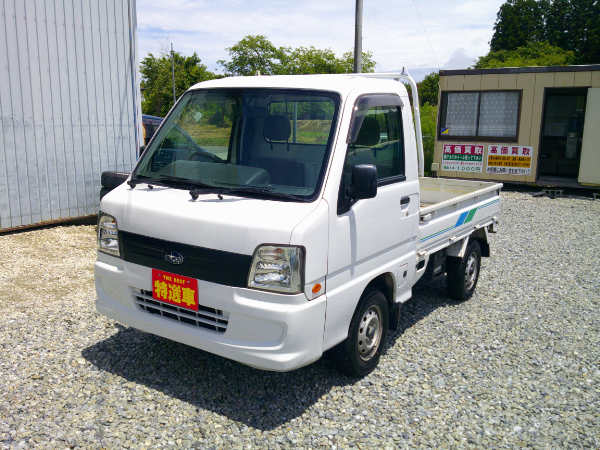 サンバートラック ＴＢ 新品タイヤ＆新品バッテリー付 外部保証１年 車検２年 修復履歴無し ４ＷＤ ５ＭＴ エアコン付き タイミングベルト交換済 福島県内＆宮城県内陸送無料のサムネイル