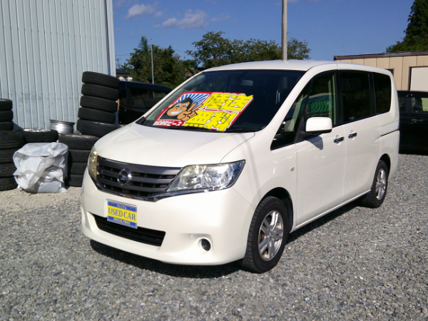セレナ 20S 新品タイヤ＆新品バッテリー付 保証３年 車検２年 修復履歴無し ナビ バックカメラ ＥＴＣ スマートキー 左パワースライドドア タイミングチェーン 福島県内＆宮城県内陸送無料のサムネイル