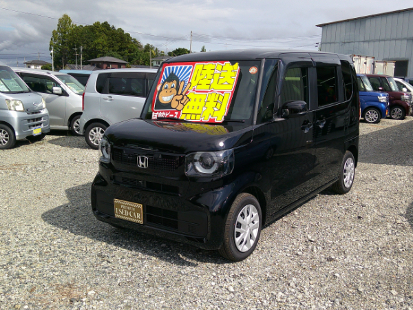 N-BOX ☆登録済み未使用車☆  走行距離１０ｋｍ 外部保証３年 車検Ｒ１０年８月 新品スタットレスタイヤ付き・純正新品９インチナビ・バックカメラ・左側パワースライドドア・ドアバイザー付き・フロアマット付き 福島県内＆宮城県内陸送無料のサムネイル