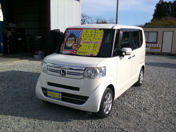 N-BOX G・SSパッケージ 新品タイヤ＆新品バッテリー付 外部保証３年 車検２年 修復履歴無し ナビ バックカメラ ＥＴＣ スマートキー 両側パワースライドドア タイミングチェーン 福島県内＆宮城県内陸送無料のサムネイル